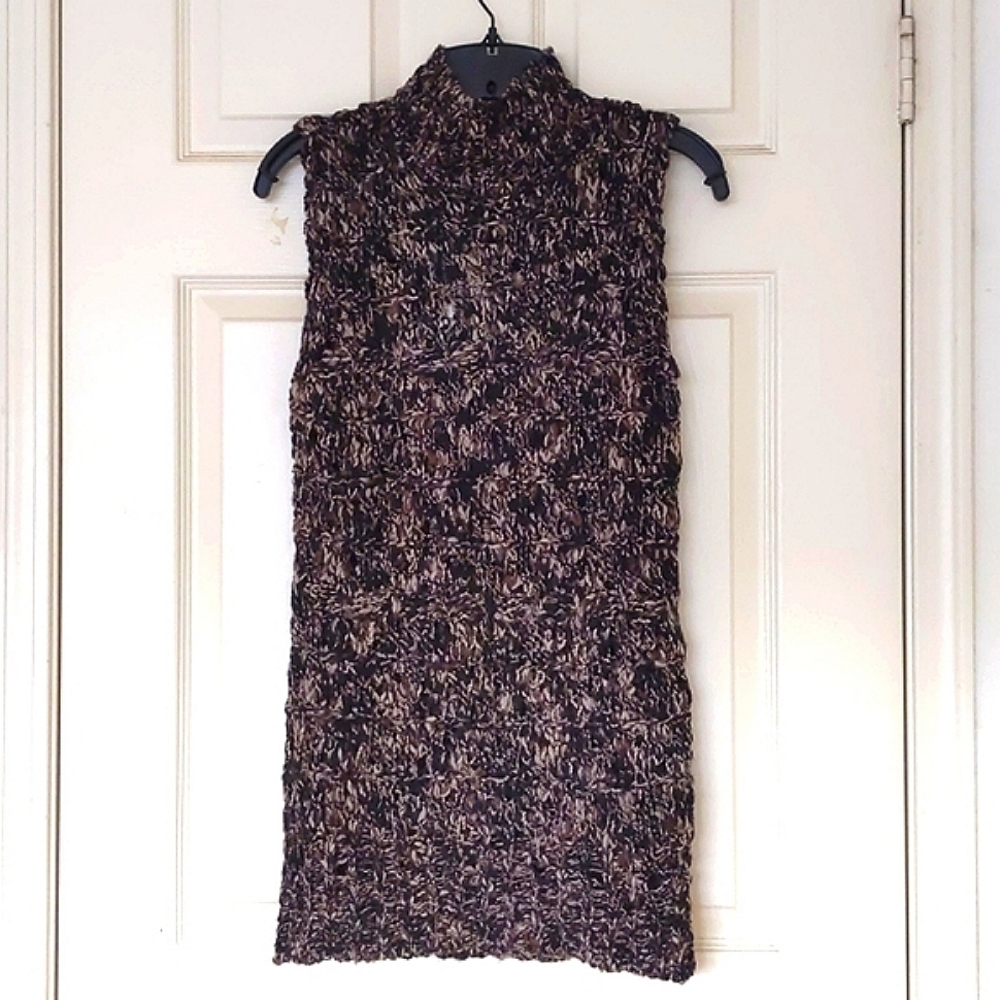 NWT. Guess Jeans Woman's Wool blended multi colored long crochet sweater vest.